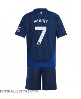 Günstige Manchester United Mason Mount #7 Auswärts Trikotsatzt Kinder 2024-25 Kurzarm (+ Kurze Hosen)